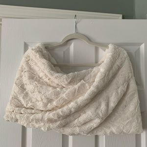 Faux Fur Wedding twist shawl